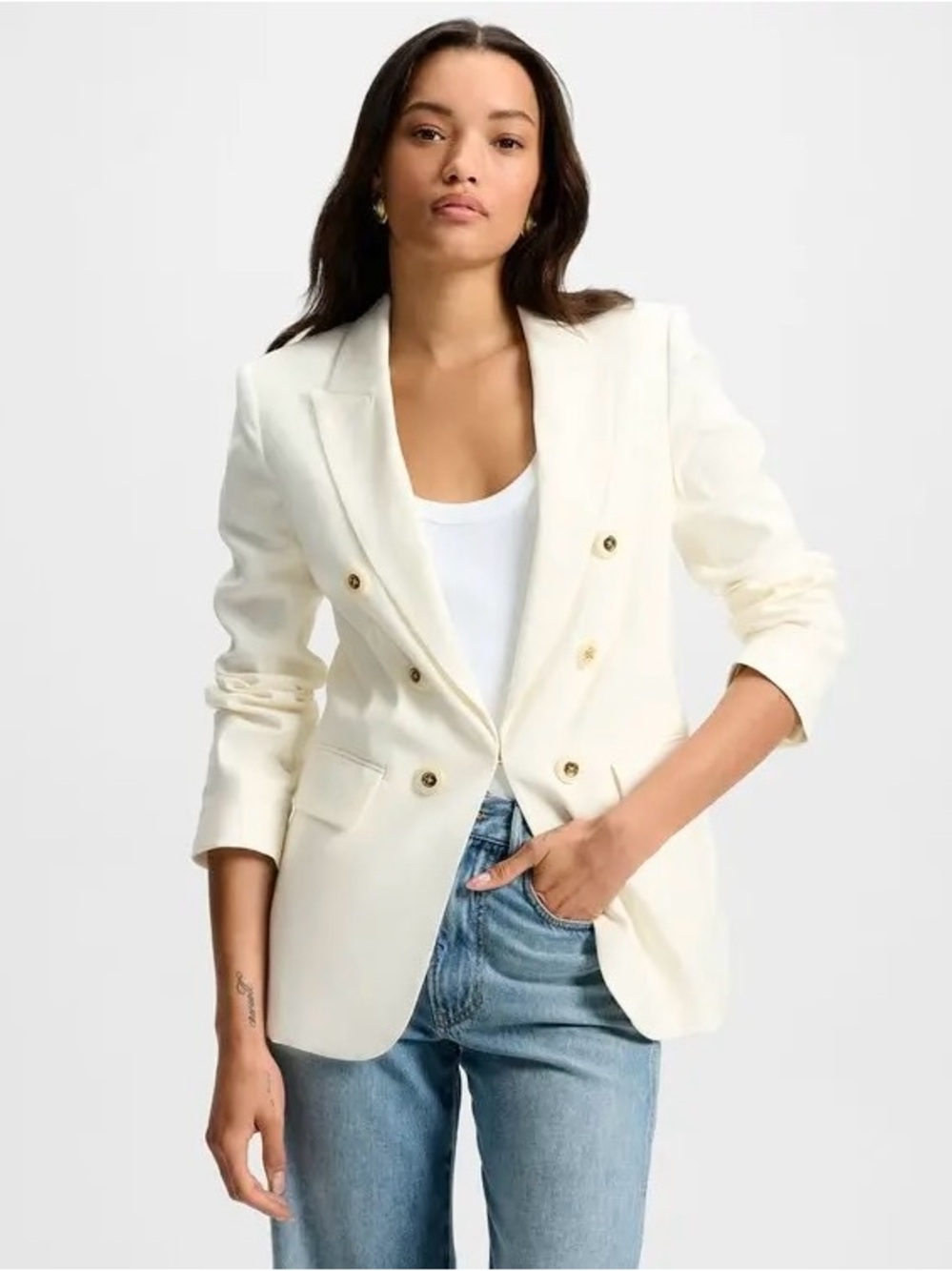 Veronica Beard Bexley Linen Blend Dickey Jacket in Dove